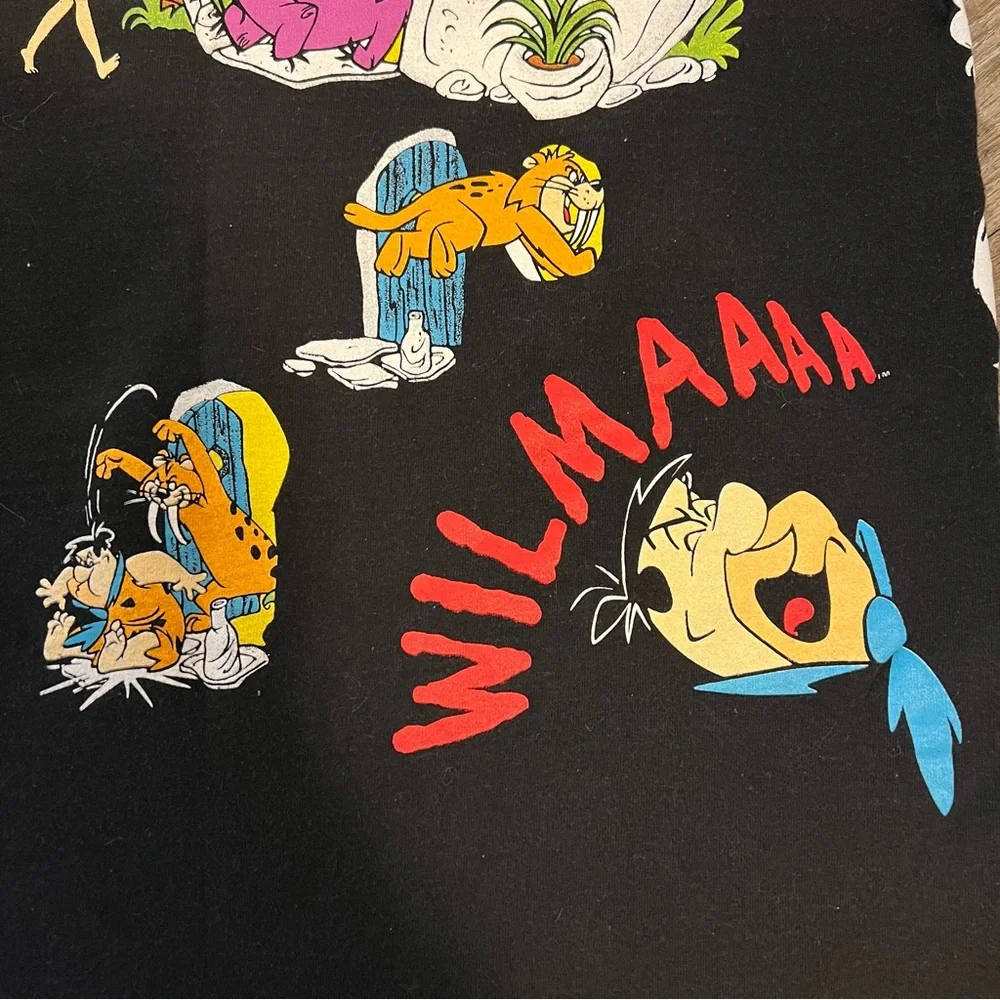 CLOSET CLOSING Flintstones T Shirt Vintage Tultex 1994 90s Front & Back Graphics - Picture 9 of 16